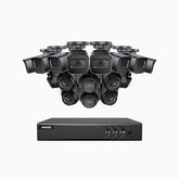 EL200 - 1080p 16 Channel Outdoor Wired Security CCTV System with 8 Bullet & 8 Turret Cameras, 3.6 MM Lens, Smart DVR with Human & Vehicle Detection, 66 ft Infrared Night Vision, 4-in-1 Output Signal, IP67
